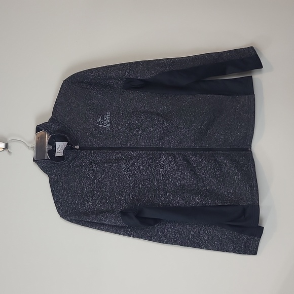 DUCKS UNLIMITED Black Gray Li Zip Fleece Jacket with Pockets -L - Picture 1 of 11